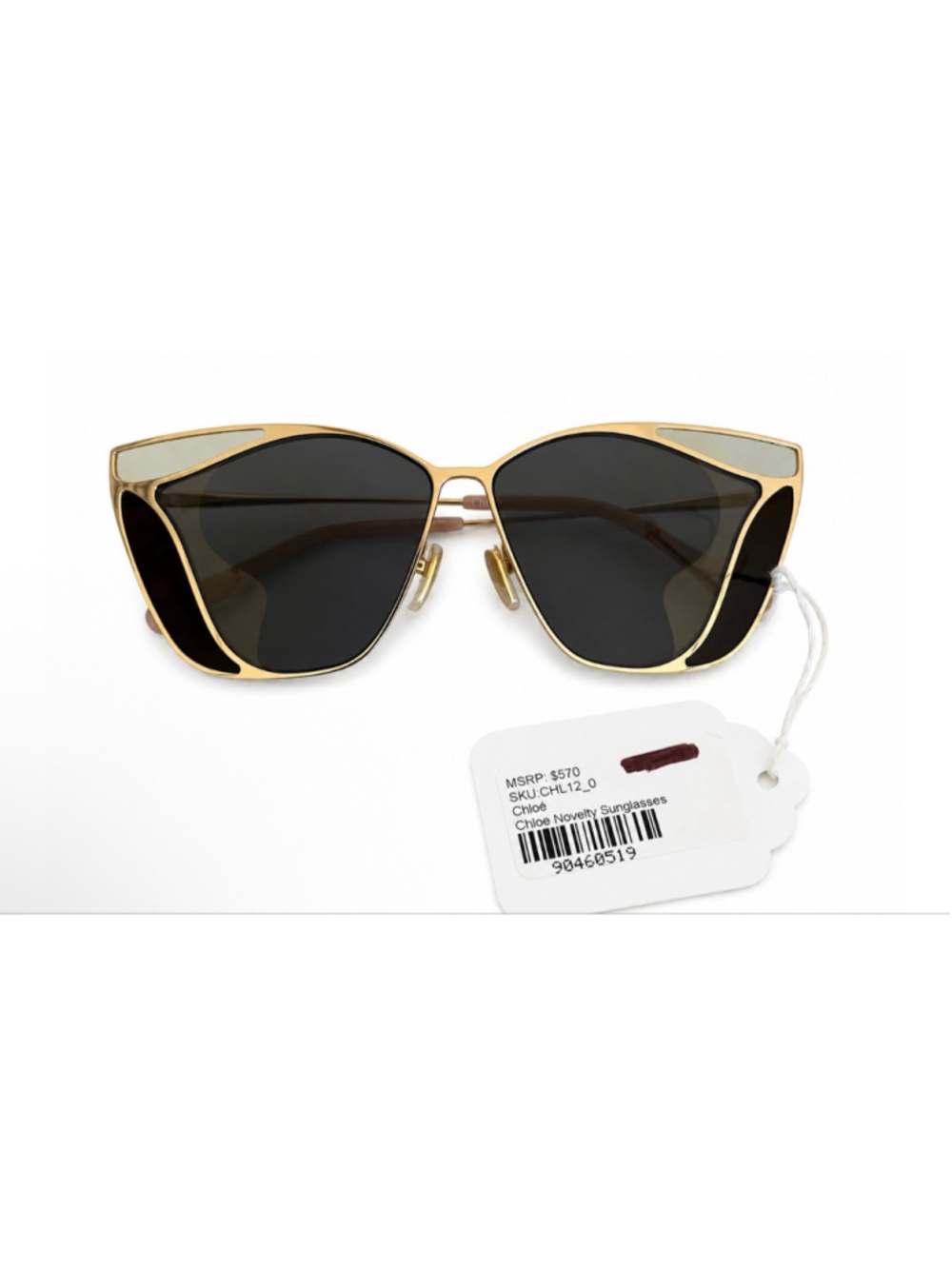 New Chloé Gold Geometric Sunglasses